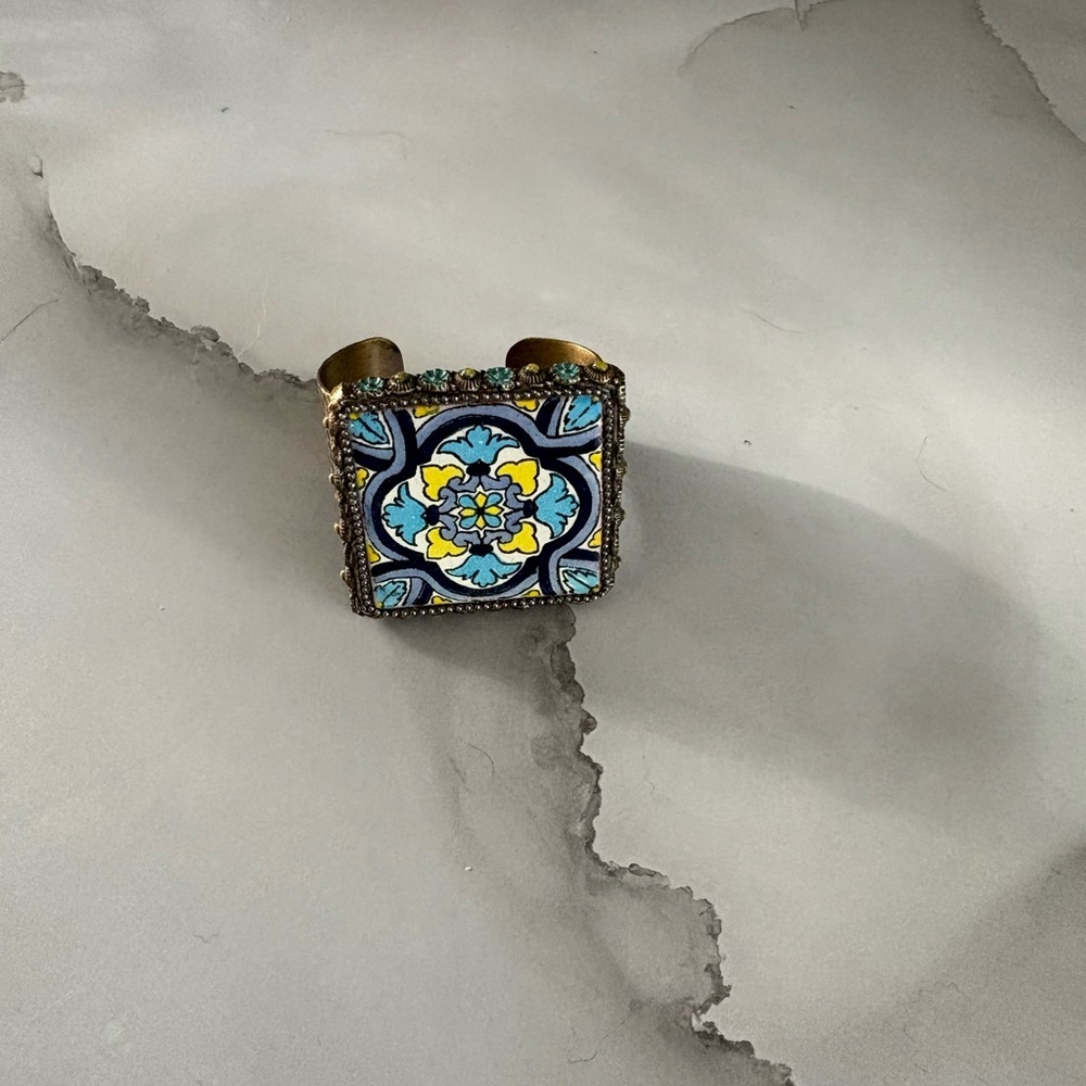 Artisan Blue and Gold Cuff Bracelet last call 🔥🔥headed to thrift